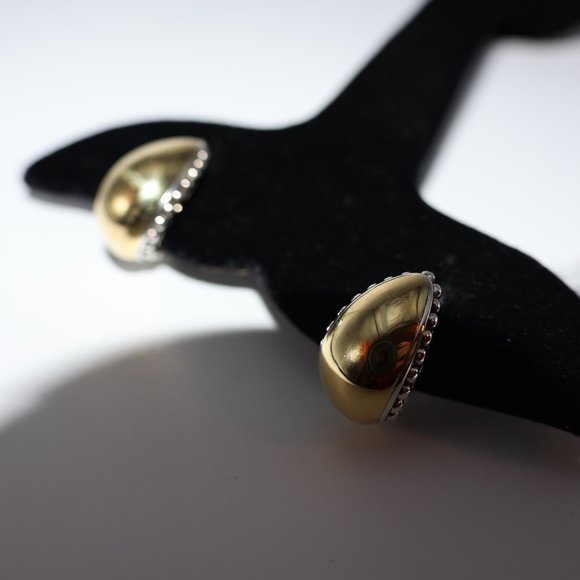 LAGOS High Bar Caviar Sterling/18K Gold Earrings – Omega Back NWT $995 - Picture 6 of 8